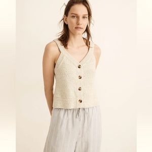 Madewell Button-Front Sweater Tank Natural